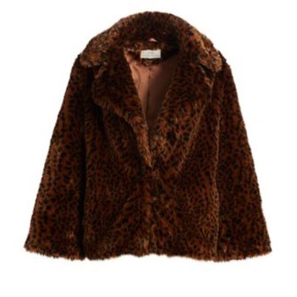 Joie Jackets & Blazers - Joie Kisha‎ Leopard Print Faux-Fur Jacket – Size XS